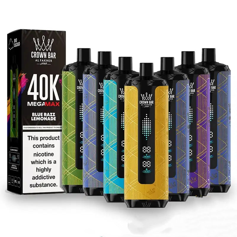 AL Fakher Crown Bar Mega Max 40K 40000 Puffs Einweg Kit kaufen jetzt bei vapormo.de AL Fakher Crown Bar Mega Max 40K 40000 Puffs Einweg Kit kaufen jetzt bei vapormo.de