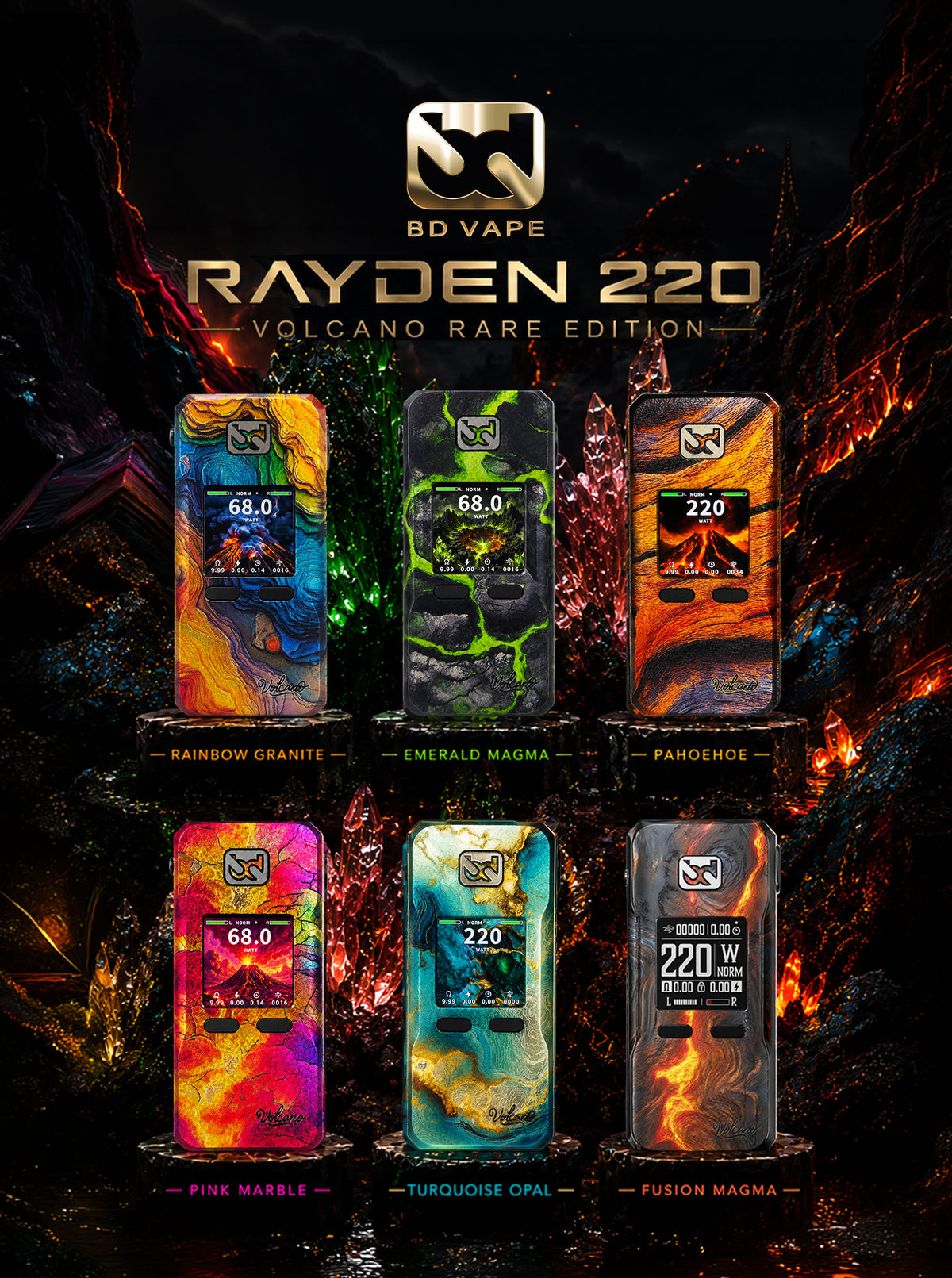 BD Vape Rayden 220 Box Mod Akkuträger Volcano Edition