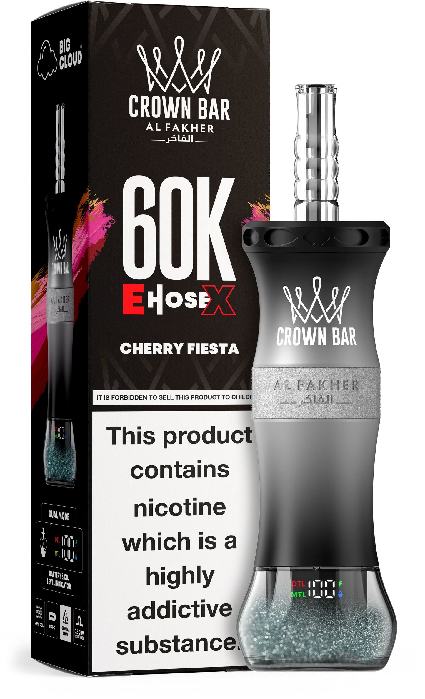 AL Fakher Crown Bar 60K 60000 Puffs E-Hose X Einweg Kit - 💥 Nehme 4 Zahle NUR 3! + Ab einem Einkauf von 100€ 2 Mystery Gratis💥