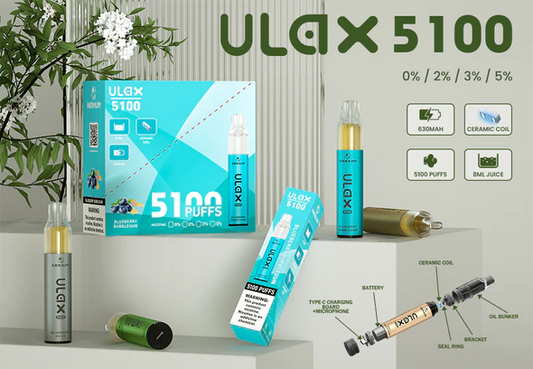 Movkin Ulax 5100 Einweg Vape Kit 10ml - Kaufen Sie 4 Stück Einweg Kits, werden Sie 1 Stück gratis (zufällige Geschmacksrichtung) erhalten