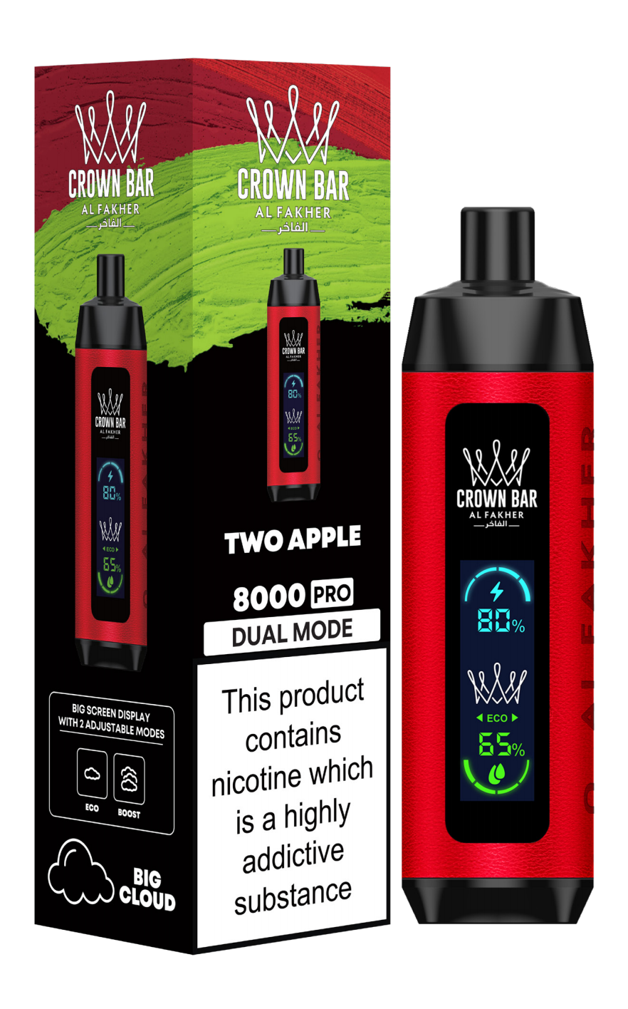 AL Fakher Crown Bar 8000 Pro Dual Mode Wiederaufladbares Einweg Kit (Big Cloud) - 💥 BLACK Friday WEEK - Nehme 4 Zahle NUR 3! + Ab einem Einkauf von 100€ 1 Mystery Vapes Gratis + Ab einem Einkauf von 150€ 2 Mystery Vapes Gratis 💥