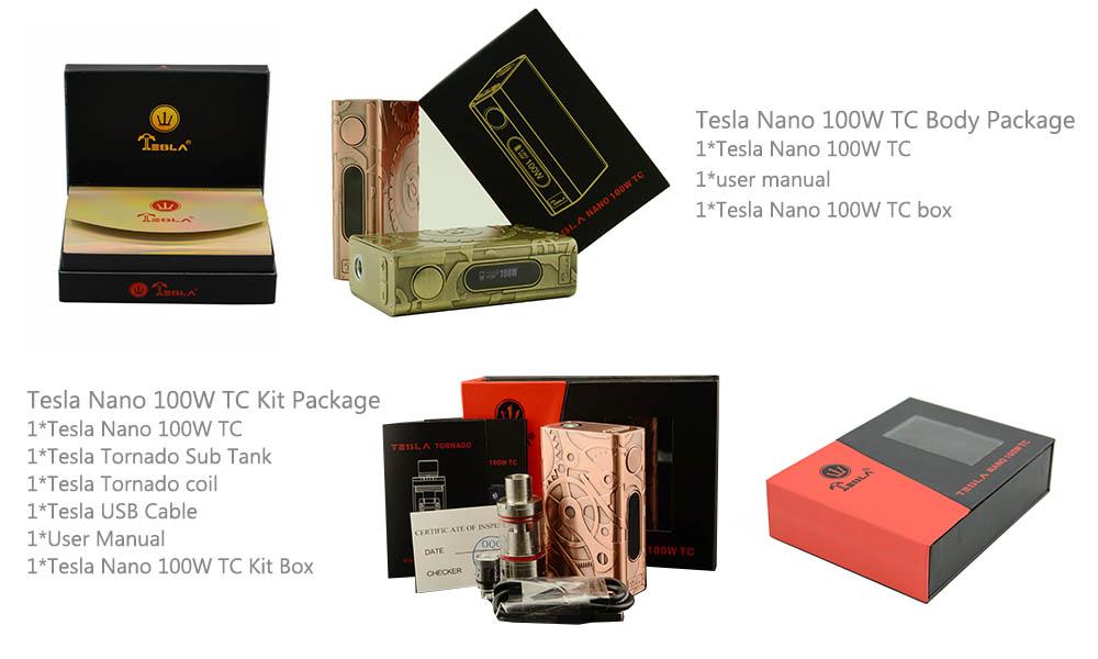 Teslacigs Nano 100W TC Steampunk Akku Mod Akkuträger - 4500mAh