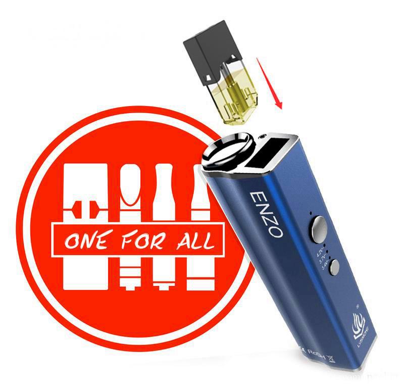 LVSmoke Enzo 4 in 1 450mAh Variable Voltage VV Box Mod für dicke Öle/Flüssigkeiten/Konzentrate/Trocken Cartridges Tank