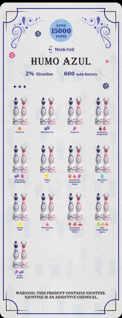 Humo Azul 15000 Puffs Limited Edition Einweg Kit - 💥 Nehme 4 Zahle NUR 3! + Ab einem Einkauf von 100€ 2 Mystery Gratis💥