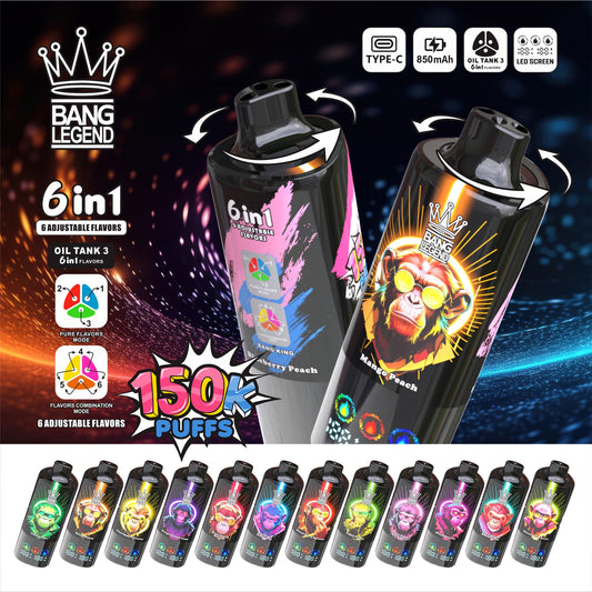 Bang Legend 150000 150K Puffs 6-in-1 Flavors Einweg Kit
