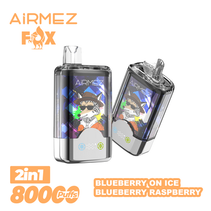 AiRMEZ Fox 80000 80K Puffs Einweg Kit 30ml (Dual Flavor) - 💥Weihnachtsgeschenke sind da! Nehme 4 Zahle NUR 3! + Ab einem Einkauf von 100€ 1 Mystery Vapes Gratis + Kostenloser Versand!!💥