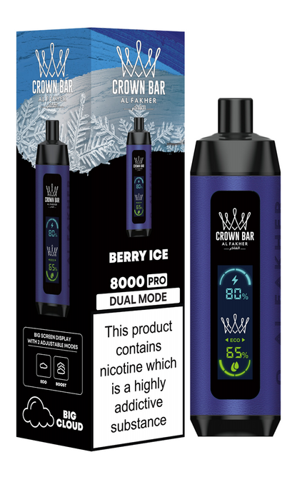 AL Fakher Crown Bar 8000 Pro Dual Mode Wiederaufladbares Einweg Kit (Big Cloud) - 💥 BLACK Friday WEEK - Nehme 4 Zahle NUR 3! + Ab einem Einkauf von 100€ 1 Mystery Vapes Gratis + Ab einem Einkauf von 150€ 2 Mystery Vapes Gratis 💥