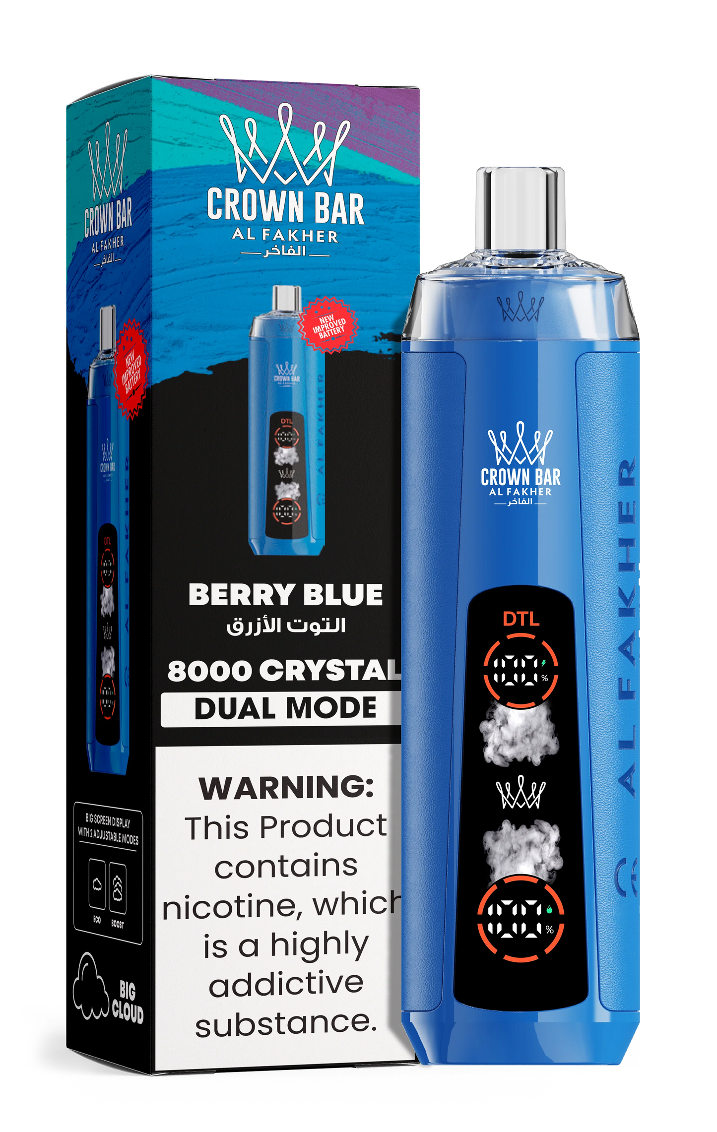 AL Fakher Crown Bar 8000 Crystal Dual Mode Einweg Kit - 💥 Nehme 4 Zahle NUR 3! + Ab einem Einkauf von 100€ 1 Mystery Gratis💥