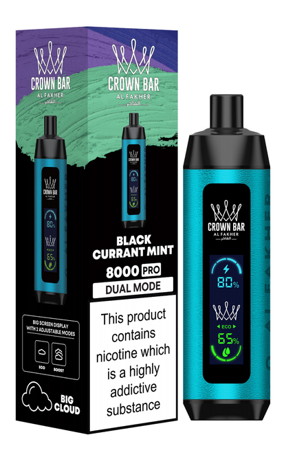AL Fakher Crown Bar 8000 Pro Dual Mode Wiederaufladbares Einweg Kit (Big Cloud) - 💥 BLACK Friday WEEK - Nehme 4 Zahle NUR 3! + Ab einem Einkauf von 100€ 1 Mystery Vapes Gratis + Ab einem Einkauf von 150€ 2 Mystery Vapes Gratis 💥