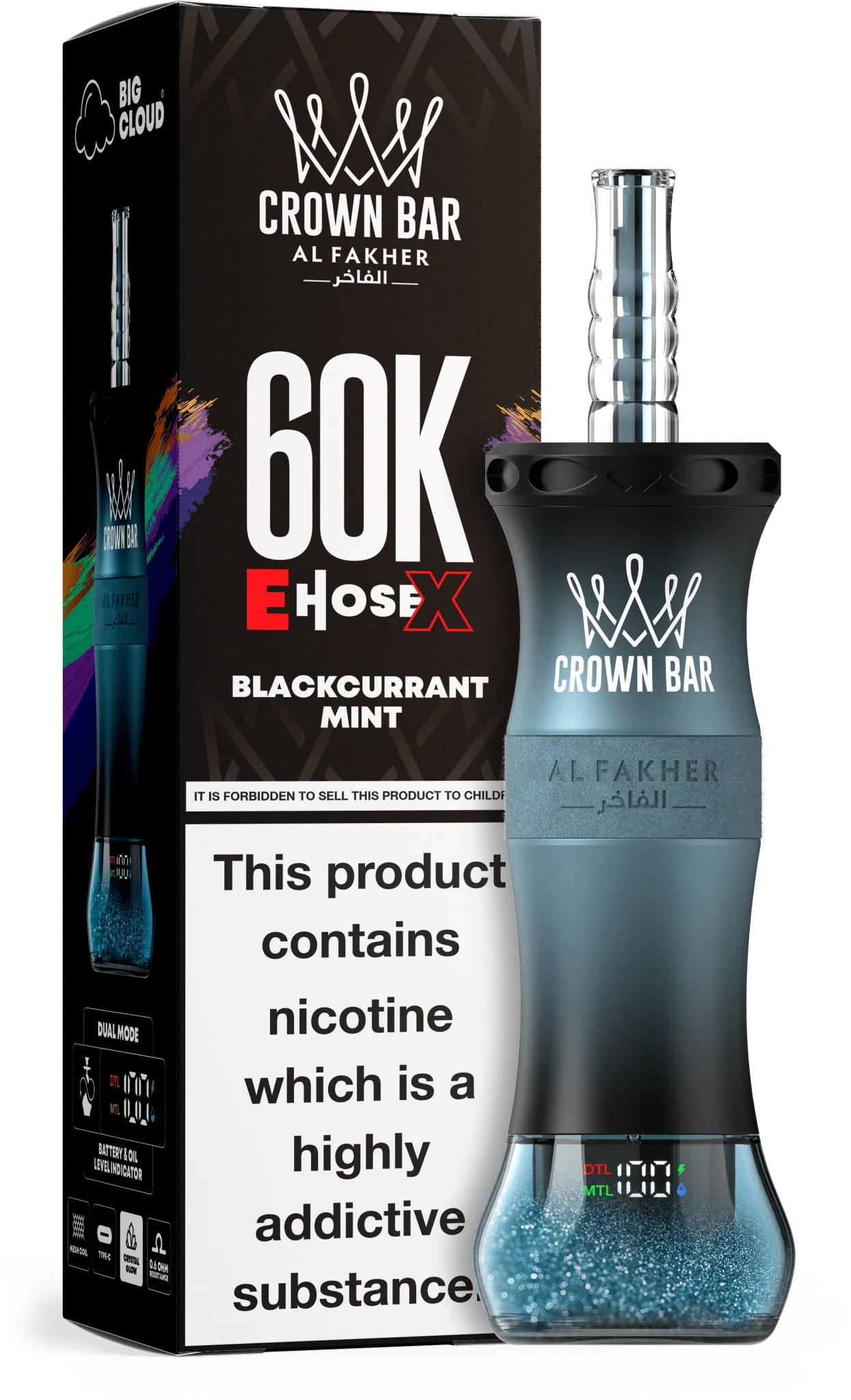 AL Fakher Crown Bar 60K 60000 Puffs E-Hose X Einweg Kit - 💥 Nehme 4 Zahle NUR 3! + Ab einem Einkauf von 100€ 2 Mystery Gratis💥