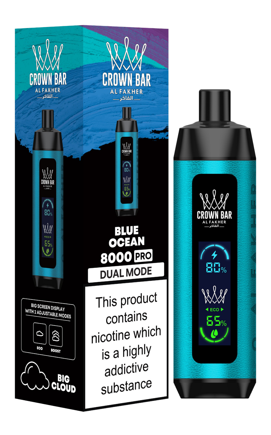 AL Fakher Crown Bar 8000 Pro Dual Mode Wiederaufladbares Einweg Kit (Big Cloud) - 💥 BLACK Friday WEEK - Nehme 4 Zahle NUR 3! + Ab einem Einkauf von 100€ 1 Mystery Vapes Gratis + Ab einem Einkauf von 150€ 2 Mystery Vapes Gratis 💥