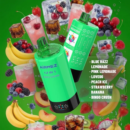 Airmez 12in1 300K 300000 Puffs Einweg Kit 90ml - 💥 Nehme 5 Zahle NUR 4! + Ab einem Einkauf von 100€ 2 Mystery Gratis💥