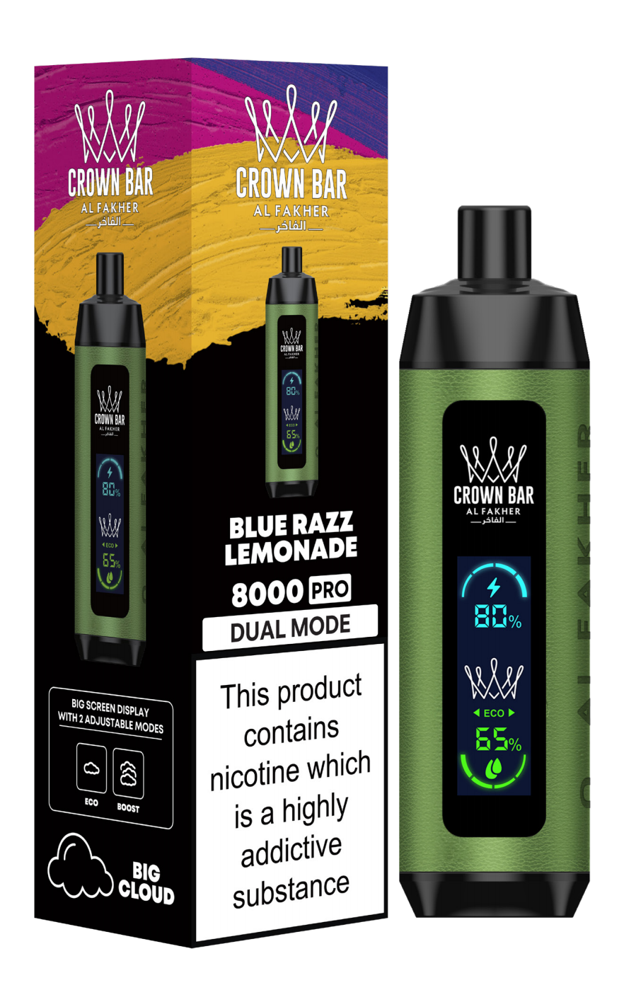 AL Fakher Crown Bar 8000 Pro Dual Mode Wiederaufladbares Einweg Kit (Big Cloud) - 💥 BLACK Friday WEEK - Nehme 4 Zahle NUR 3! + Ab einem Einkauf von 100€ 1 Mystery Vapes Gratis + Ab einem Einkauf von 150€ 2 Mystery Vapes Gratis 💥