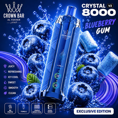 AL Fakher Crown Bar 8000 Crystal V2 Einweg Kit - 💥 Nehme 5 Zahle NUR 4! + Ab einem Einkauf von 100€ 2 Mystery Gratis💥