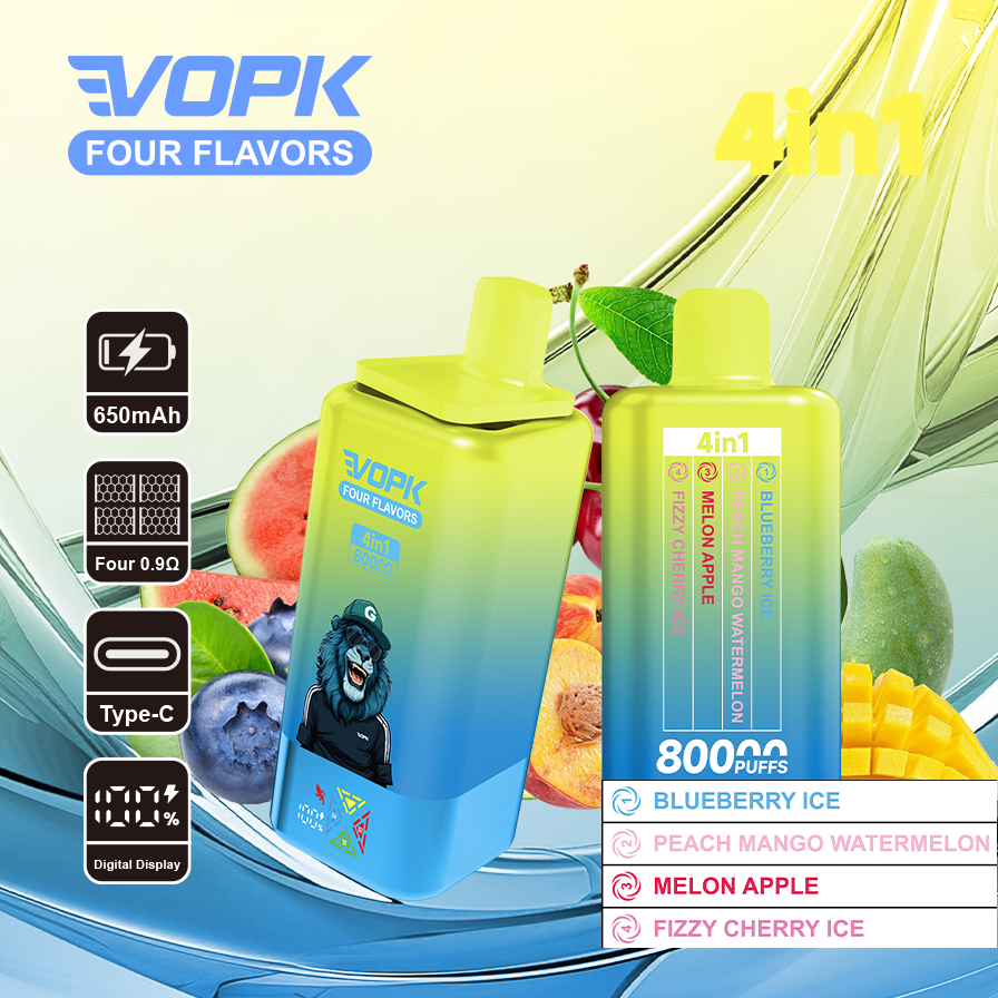 VOPK 80K Puffs 4IN1 Einweg Kit 650mAh