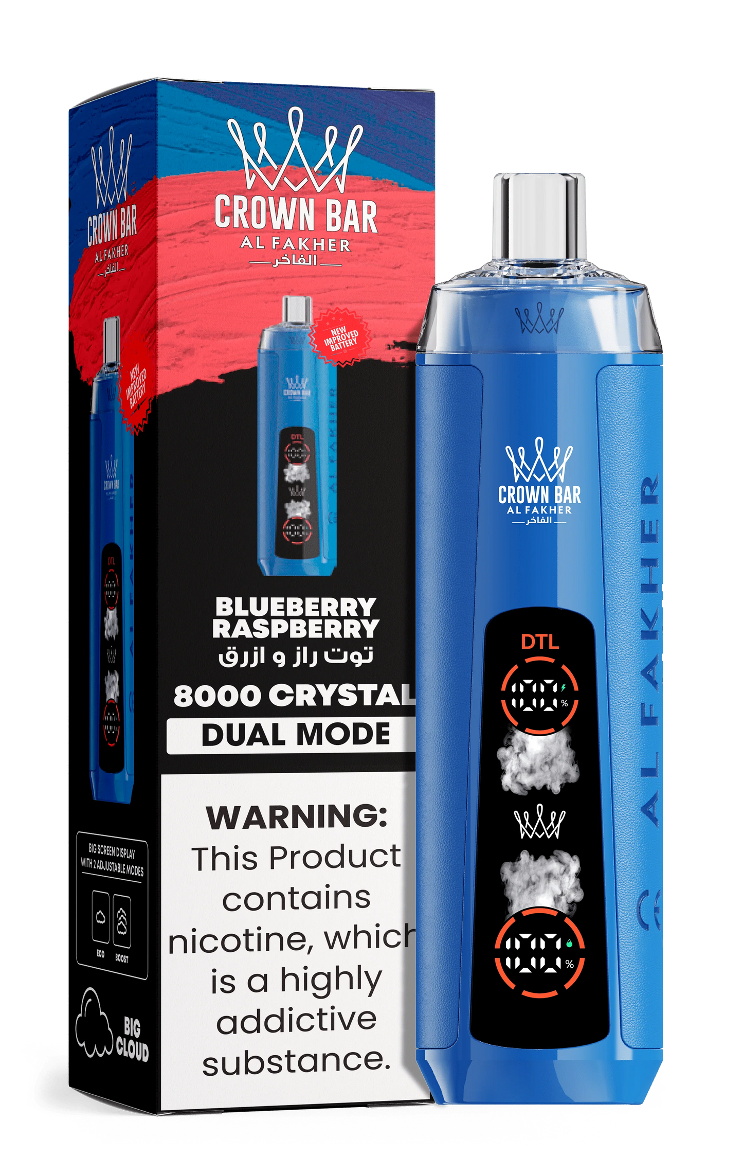 AL Fakher Crown Bar 8000 Crystal Dual Mode Einweg Kit