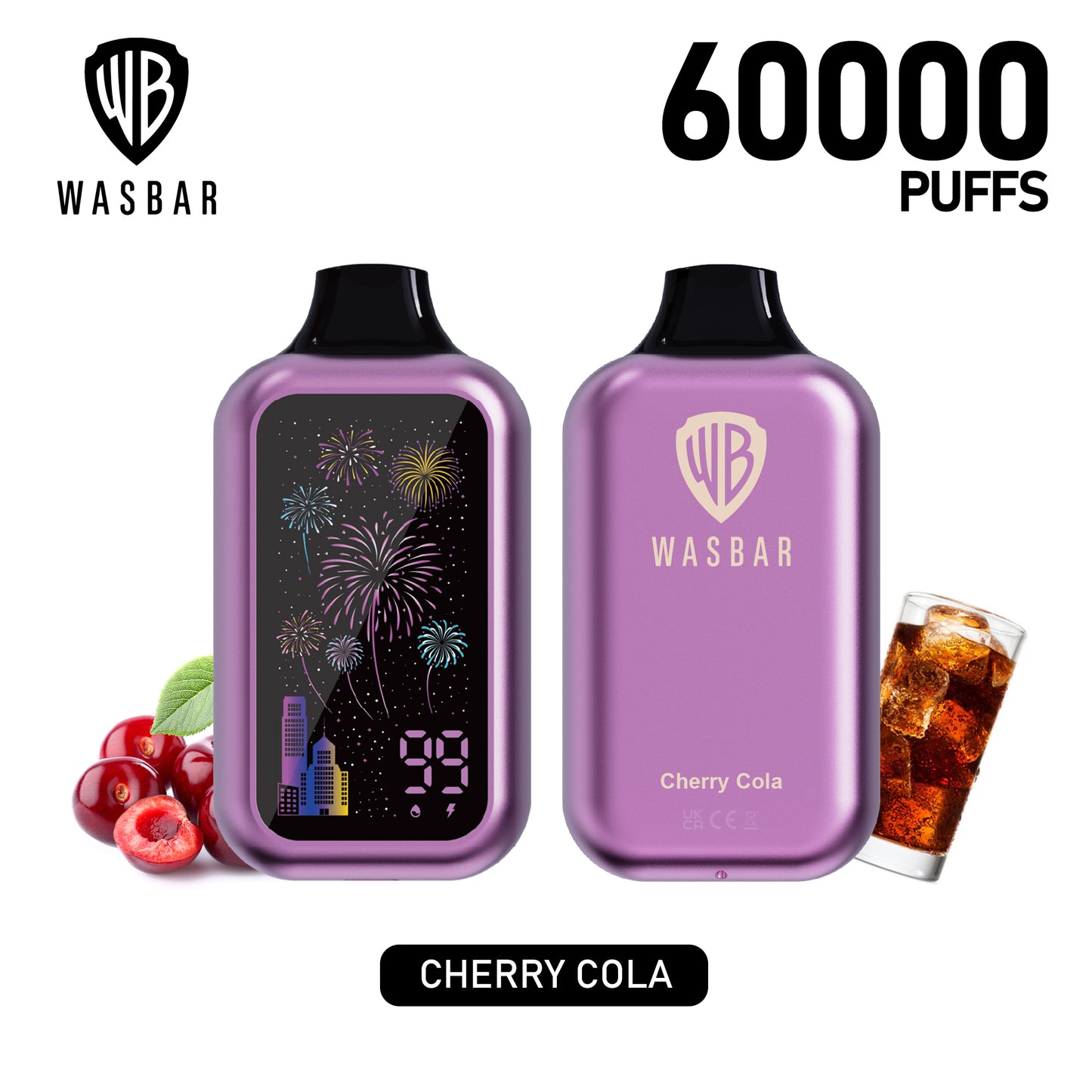 WASBAR 60000 60K Puffs Wiederaufladbares Einweg Kit - 💥 Nehme 5 Zahle NUR 4! + Ab einem Einkauf von 100€ 2 Mystery Gratis💥