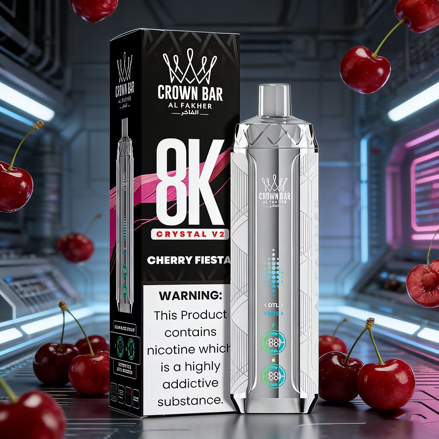 AL Fakher Crown Bar 8000 Crystal V2 Einweg Kit - 💥 Nehme 5 Zahle NUR 4! + Ab einem Einkauf von 100€ 2 Mystery Gratis💥