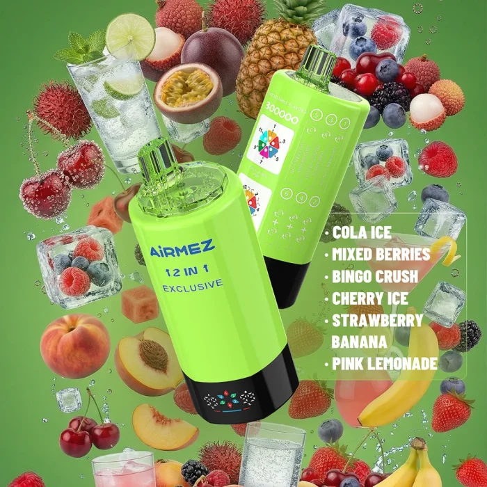 Airmez 12in1 300K 300000 Puffs Einweg Kit 90ml - 💥 Nehme 5 Zahle NUR 4! + Ab einem Einkauf von 100€ 2 Mystery Gratis💥