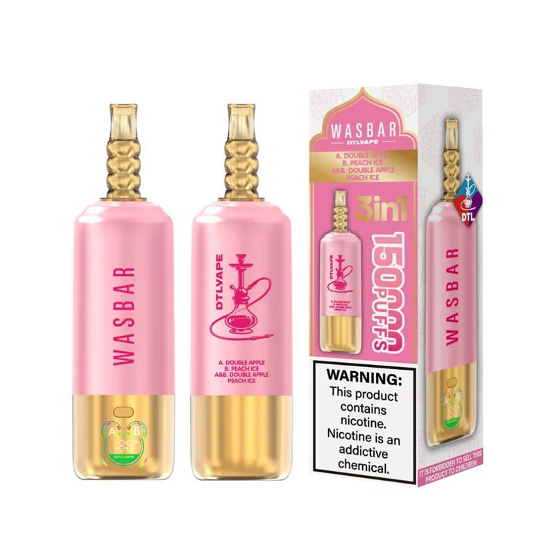 Wasbar 150K Puffs 3-in-1 DTL Shisha Hookah Einweg Kit - 💥 Nehme 4 Zahle NUR 3! + Ab einem Einkauf von 100€ 2 Mystery Gratis💥