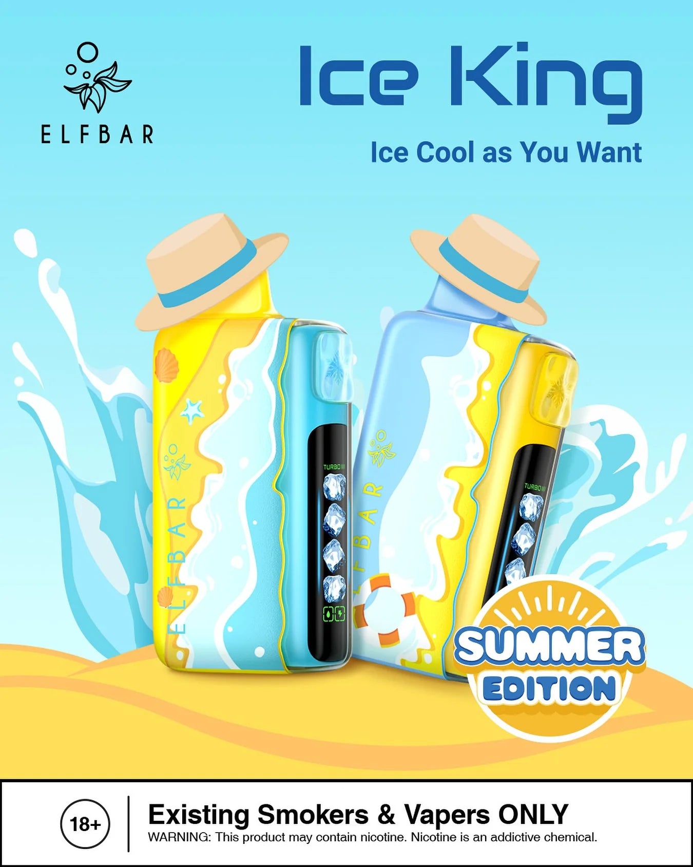 ELF BAR Ice King 40K 40000 Puffs Einweg Kit - Summer Edition - 💥 Nehme 5 Zahle NUR 4! + Ab einem Einkauf von 100€ 2 Mystery Gratis💥