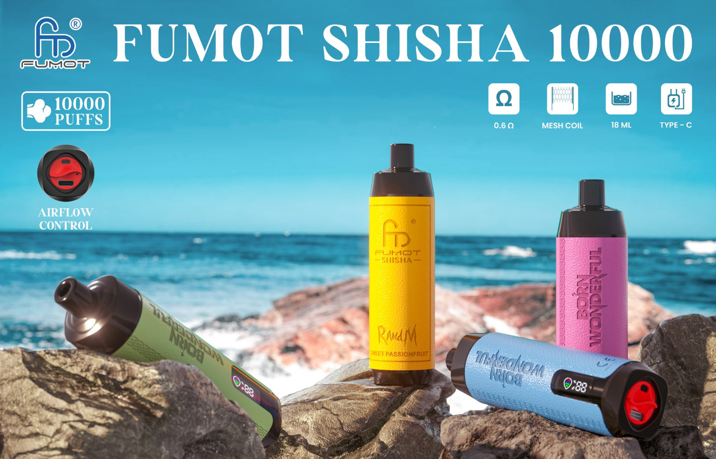 Fumot RandM Shisha 10000 DTL Wiederaufladbares Einweg Vape Kit - 💥Weihnachtsgeschenke sind da! Nehme 4 Zahle NUR 3! + Ab einem Einkauf von 100€ 1 Mystery Vapes Gratis + Kostenloser Versand!!💥