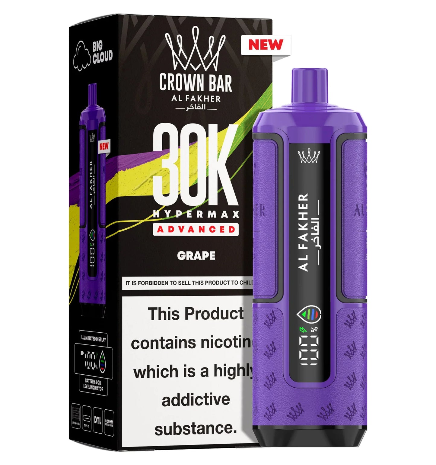 AL Fakher Crown Bar 30K Hypermax Vorgefülltes Einweg Kit - 💥 BLACK Friday WEEK - Nehme 4 Zahle NUR 3! + Ab einem Einkauf von 100€ 1 Mystery Vapes Gratis + Ab einem Einkauf von 150€ 2 Mystery Vapes Gratis 💥