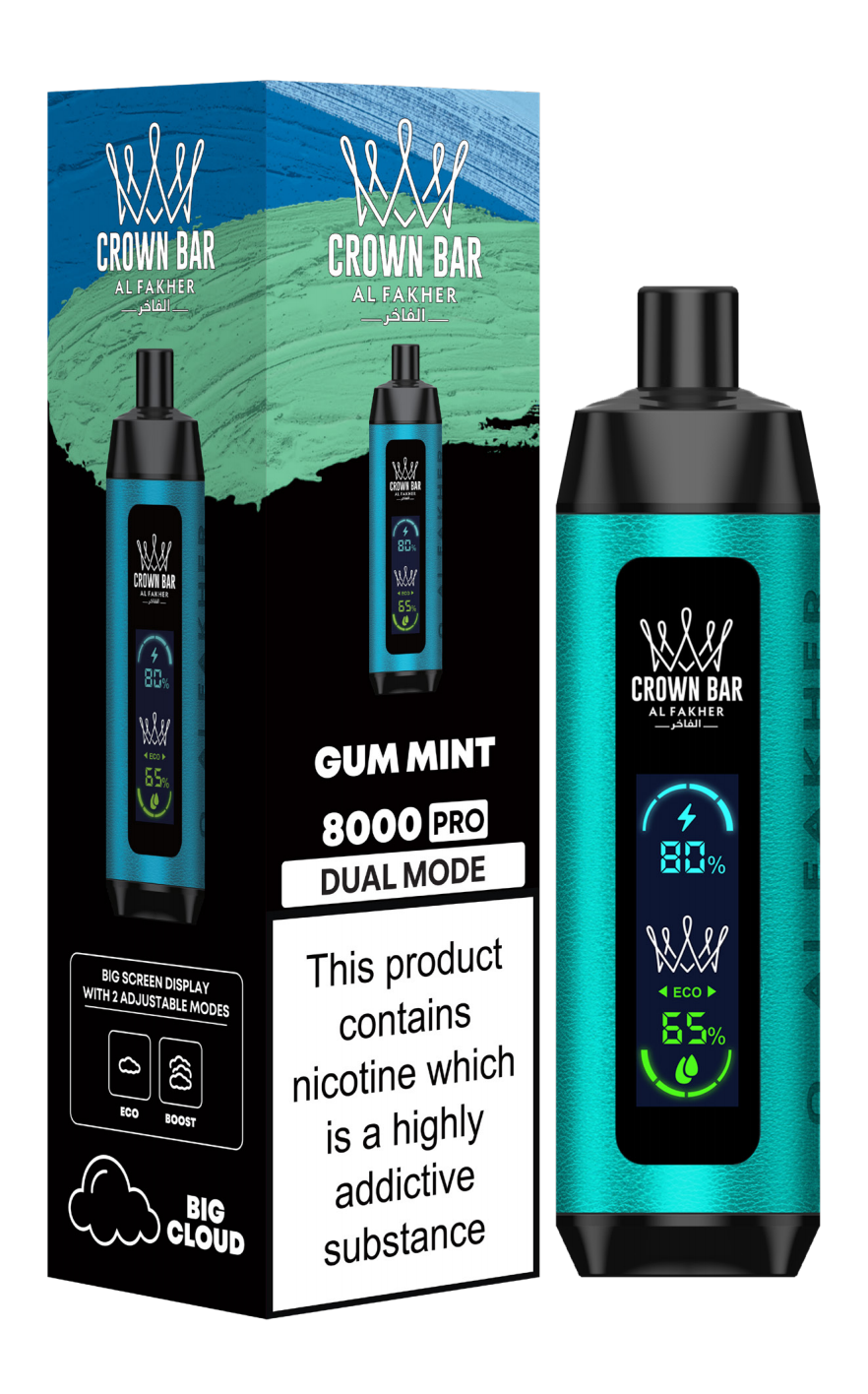 AL Fakher Crown Bar 8000 Pro Dual Mode Wiederaufladbares Einweg Kit (Big Cloud) - 💥 BLACK Friday WEEK - Nehme 4 Zahle NUR 3! + Ab einem Einkauf von 100€ 1 Mystery Vapes Gratis + Ab einem Einkauf von 150€ 2 Mystery Vapes Gratis 💥