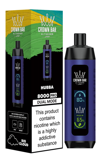 AL Fakher Crown Bar 8000 Pro Dual Mode Wiederaufladbares Einweg Kit (Big Cloud) - 💥 BLACK Friday WEEK - Nehme 4 Zahle NUR 3! + Ab einem Einkauf von 100€ 1 Mystery Vapes Gratis + Ab einem Einkauf von 150€ 2 Mystery Vapes Gratis 💥