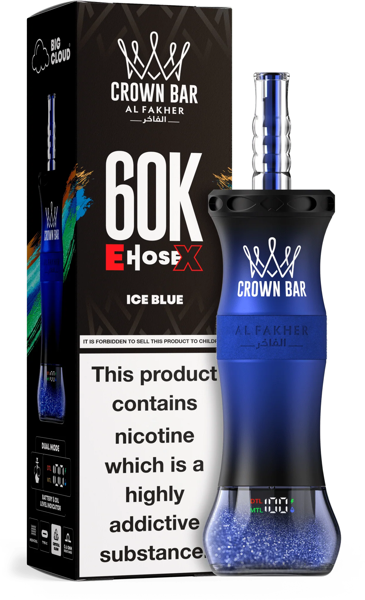 AL Fakher Crown Bar 60K 60000 Puffs E-Hose X Einweg Kit - 💥 Nehme 4 Zahle NUR 3! + Ab einem Einkauf von 100€ 2 Mystery Gratis💥