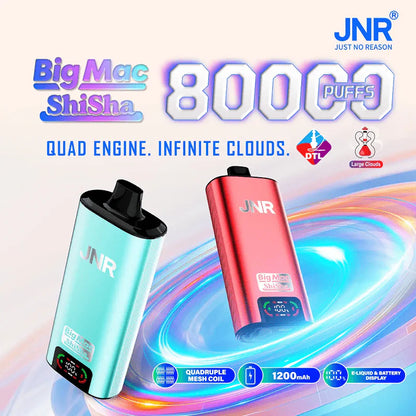 JNR BIG MAC Shisha 80K 80000 Puffs Einweg Kit - 💥 Nehme 4 Zahle NUR 3! + Ab einem Einkauf von 100€ 2 Mystery Gratis💥
