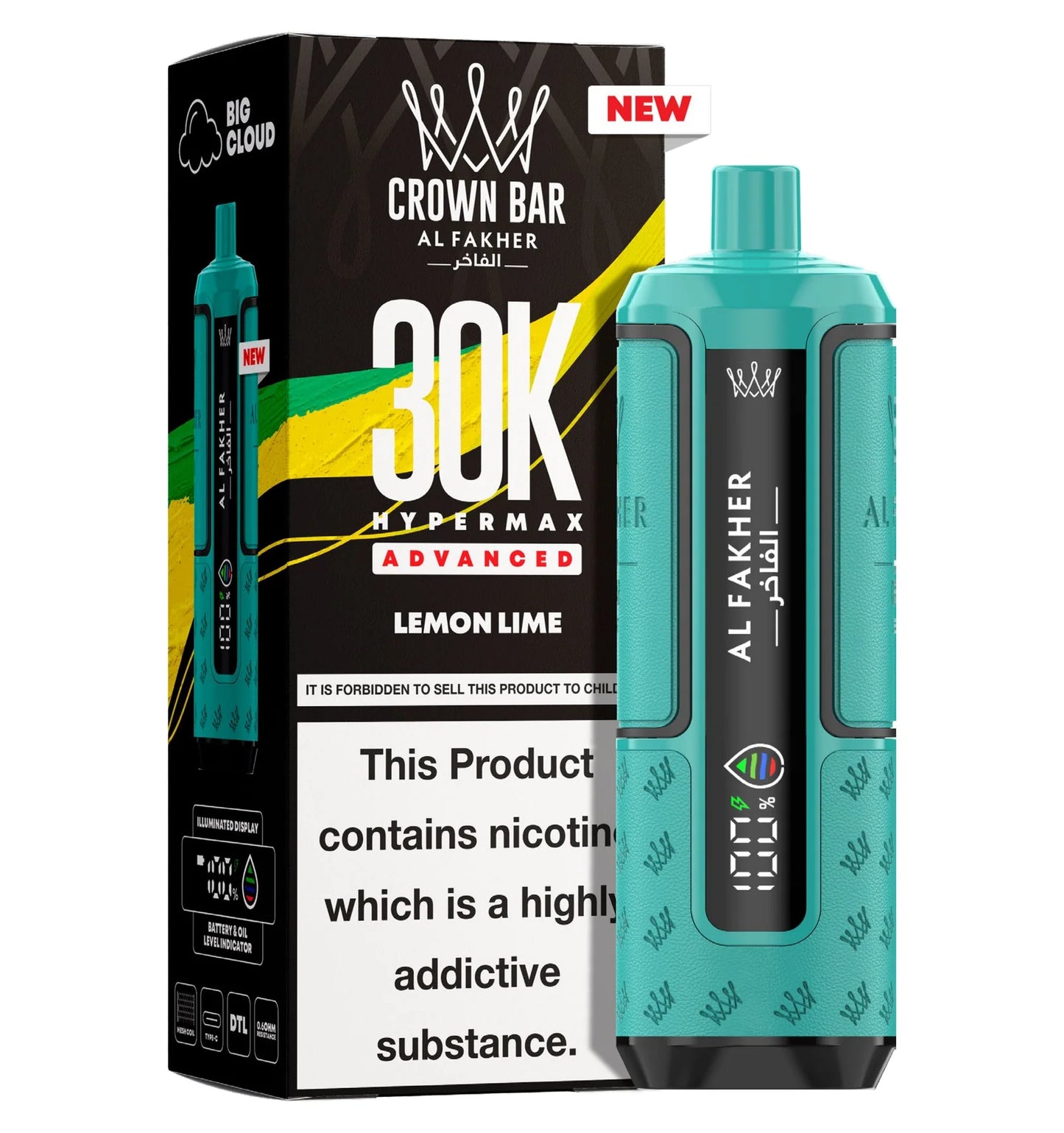 AL Fakher Crown Bar 30K Hypermax Vorgefülltes Einweg Kit - 💥 BLACK Friday WEEK - Nehme 4 Zahle NUR 3! + Ab einem Einkauf von 100€ 1 Mystery Vapes Gratis + Ab einem Einkauf von 150€ 2 Mystery Vapes Gratis 💥