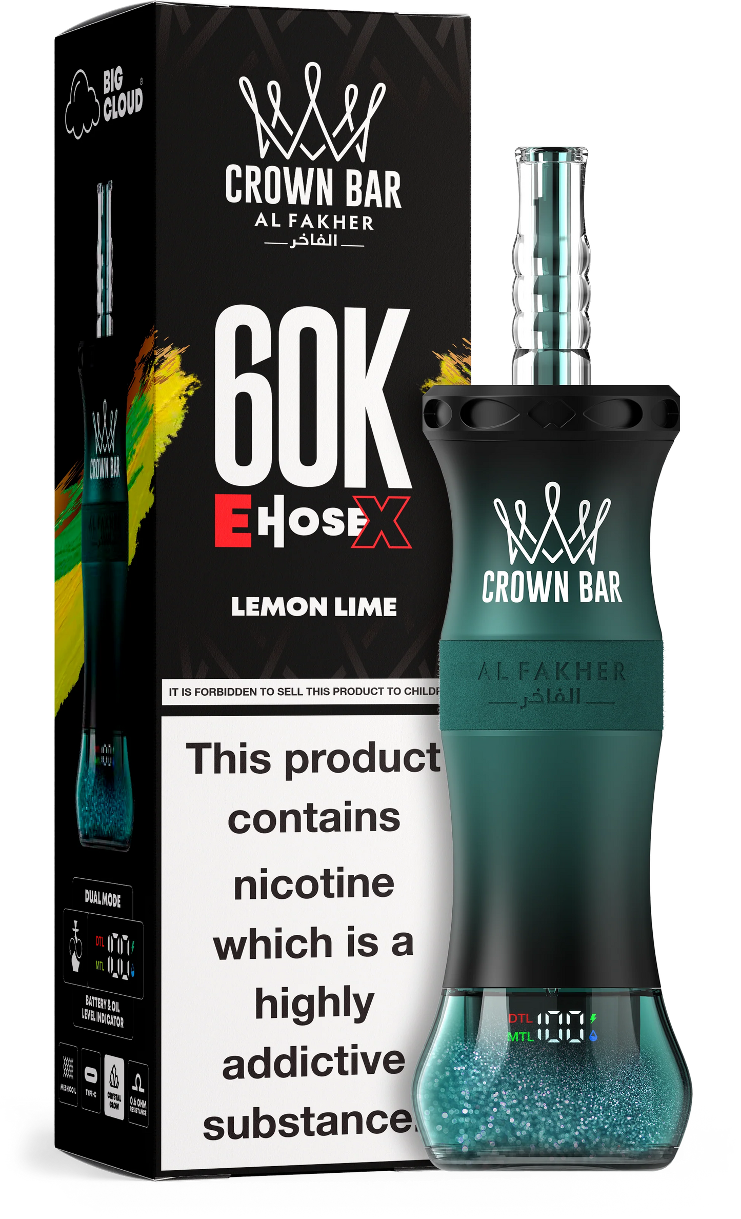AL Fakher Crown Bar 60K 60000 Puffs E-Hose X Einweg Kit- 💥 Nehme 4 Zahle NUR 3! + Ab einem Einkauf von 100€ 1 Mystery Gratis💥