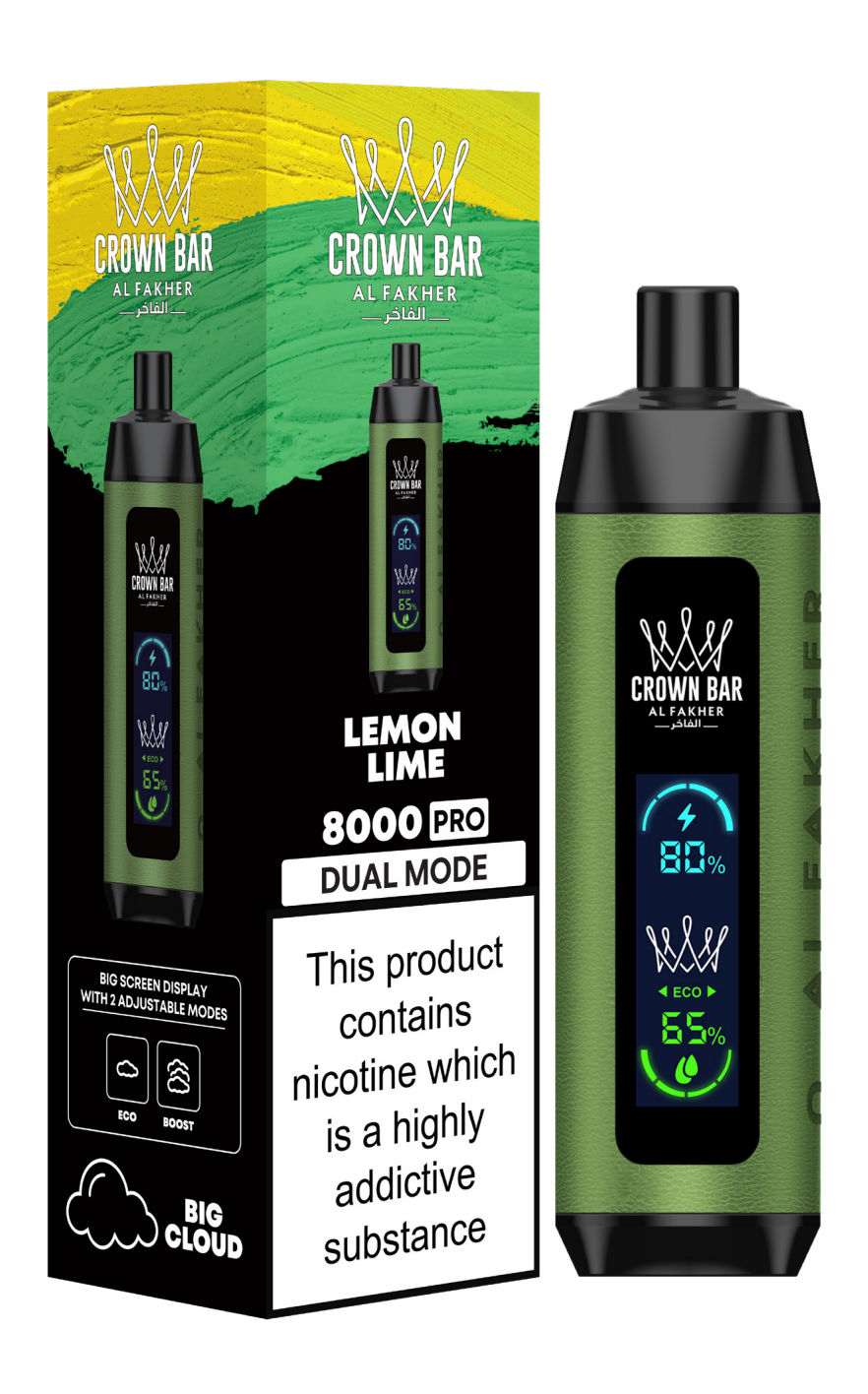AL Fakher Crown Bar 8000 Pro Dual Mode Wiederaufladbares Einweg Kit (Big Cloud) - 💥 BLACK Friday WEEK - Nehme 4 Zahle NUR 3! + Ab einem Einkauf von 100€ 1 Mystery Vapes Gratis + Ab einem Einkauf von 150€ 2 Mystery Vapes Gratis 💥
