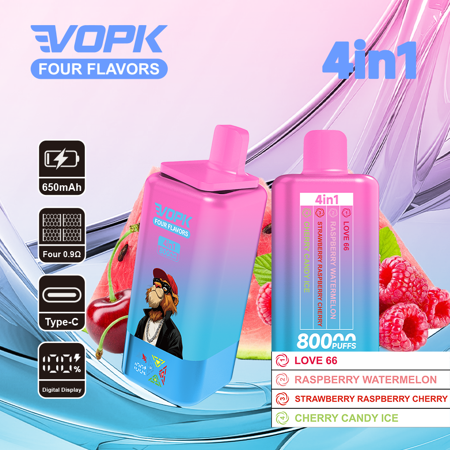 VOPK 80K Puffs 4IN1 Einweg Kit 650mAh