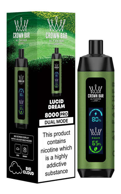 AL Fakher Crown Bar 8000 Pro Dual Mode Wiederaufladbares Einweg Kit (Big Cloud) - 💥 BLACK Friday WEEK - Nehme 4 Zahle NUR 3! + Ab einem Einkauf von 100€ 1 Mystery Vapes Gratis + Ab einem Einkauf von 150€ 2 Mystery Vapes Gratis 💥