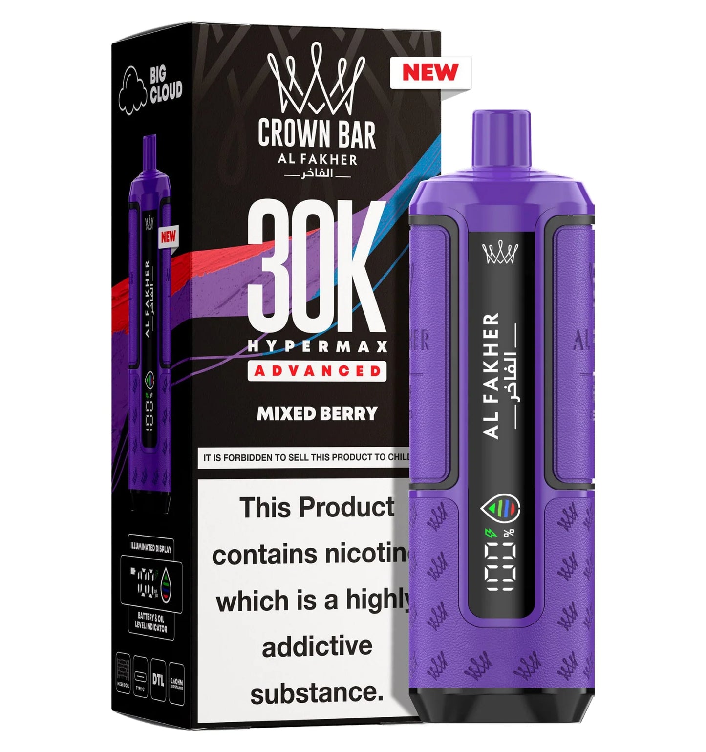 AL Fakher Crown Bar 30K Hypermax Vorgefülltes Einweg Kit - 💥 BLACK Friday WEEK - Nehme 4 Zahle NUR 3! + Ab einem Einkauf von 100€ 1 Mystery Vapes Gratis + Ab einem Einkauf von 150€ 2 Mystery Vapes Gratis 💥