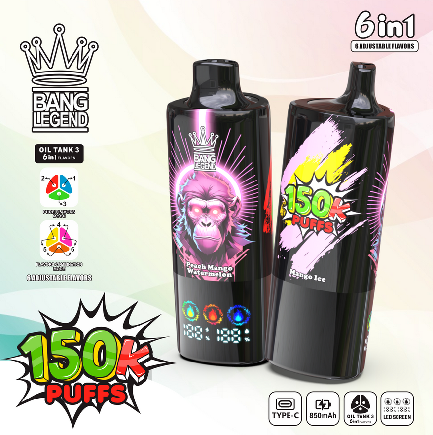 Bang Legend 150000 150K Puffs 6-in-1 Flavors Einweg Kit