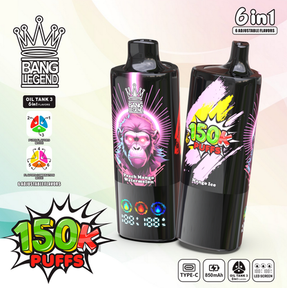 Bang Legend 150000 150K Puffs 6-in-1 Flavors Einweg Kit