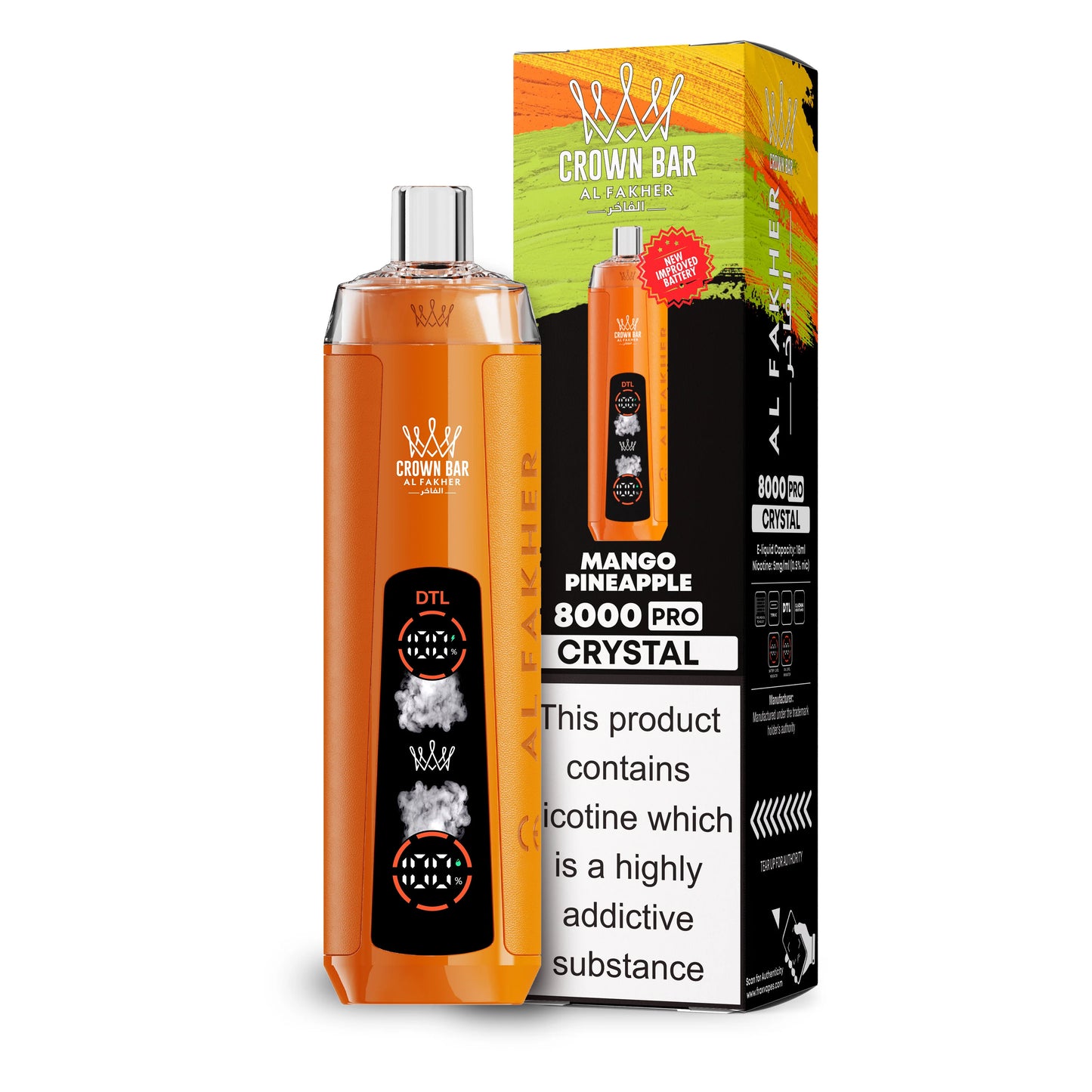 AL Fakher Crown Bar 8000 Crystal Dual Mode Einweg Kit