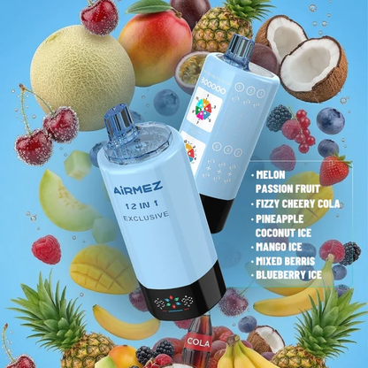 Airmez 12in1 300K 300000 Puffs Einweg Kit 90ml - 💥 Nehme 5 Zahle NUR 4! + Ab einem Einkauf von 100€ 2 Mystery Gratis💥
