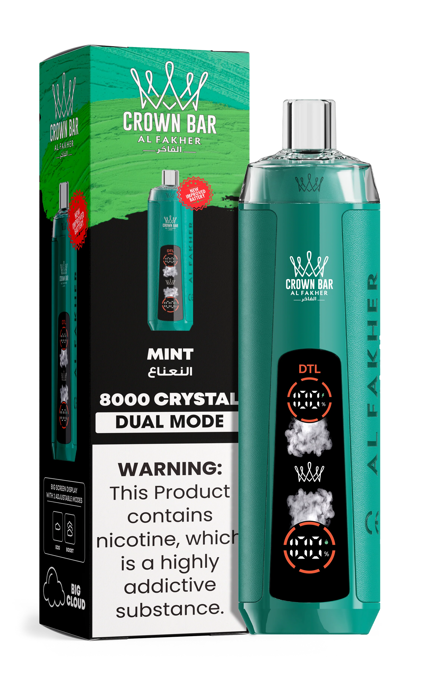 AL Fakher Crown Bar 8000 Crystal Dual Mode Einweg Kit - 💥 Nehme 4 Zahle NUR 3! + Ab einem Einkauf von 100€ 1 Mystery Gratis💥