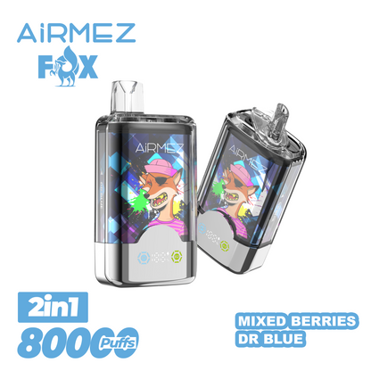 AiRMEZ Fox 80000 80K Puffs Einweg Kit 30ml (Dual Flavor) - 💥Weihnachtsgeschenke sind da! Nehme 4 Zahle NUR 3! + Ab einem Einkauf von 100€ 1 Mystery Vapes Gratis + Kostenloser Versand!!💥