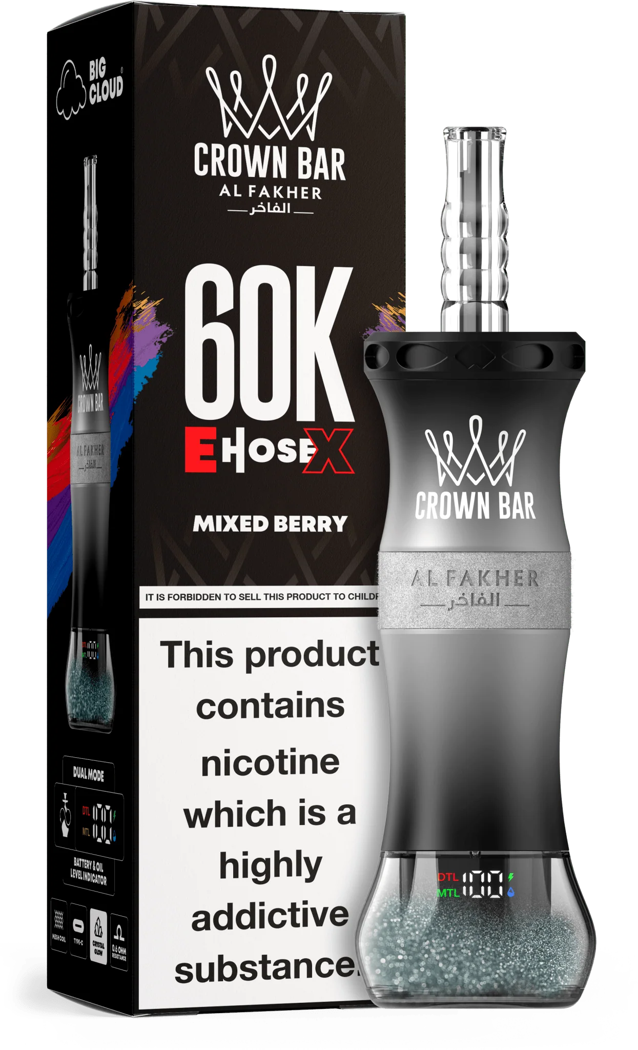 AL Fakher Crown Bar 60K 60000 Puffs E-Hose X Einweg Kit - 💥 Nehme 4 Zahle NUR 3! + Ab einem Einkauf von 100€ 2 Mystery Gratis💥