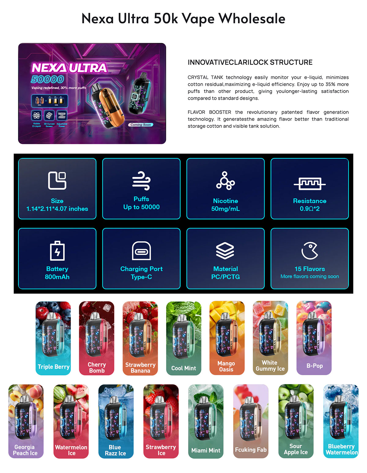 Nexa Ultra 50K 50000 Puffs Einweg Kit 800mAh 20ml