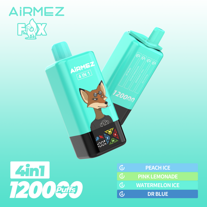 AiRMEZ Fox 4in1 120K 60ml Einweg Kit (120000 Puffs) - 💥 Nehme 4 Zahle NUR 3! + Ab einem Einkauf von 100€ 2 Mystery Gratis💥