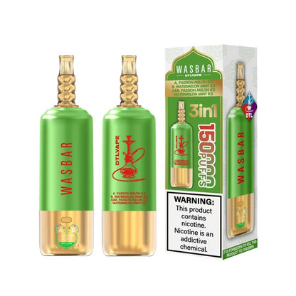 Wasbar 150K Puffs 3-in-1 DTL Shisha Hookah Einweg Kit - 💥 Nehme 4 Zahle NUR 3! + Ab einem Einkauf von 100€ 2 Mystery Gratis💥