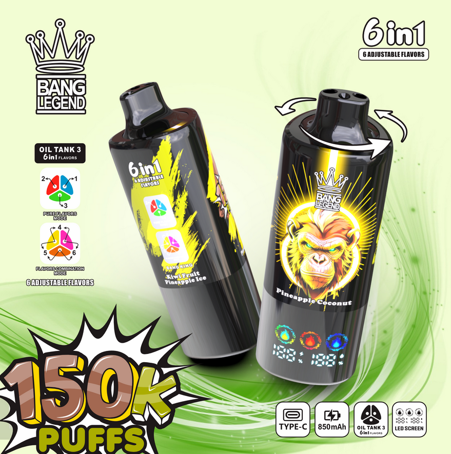 Bang Legend 150000 150K Puffs 6-in-1 Flavors Einweg Kit