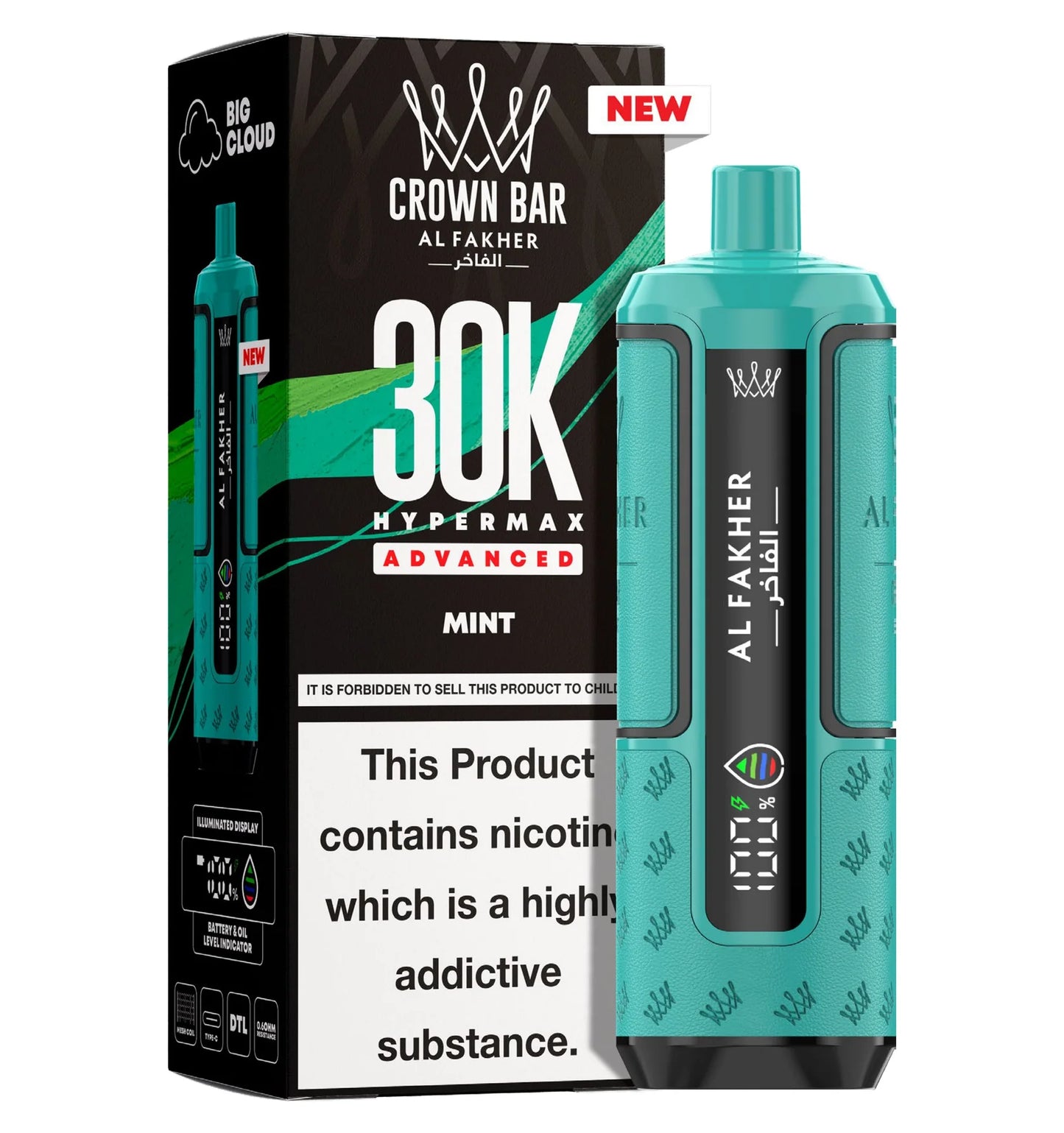 AL Fakher Crown Bar 30K Hypermax Vorgefülltes Einweg Kit - 💥 BLACK Friday WEEK - Nehme 4 Zahle NUR 3! + Ab einem Einkauf von 100€ 1 Mystery Vapes Gratis + Ab einem Einkauf von 150€ 2 Mystery Vapes Gratis 💥