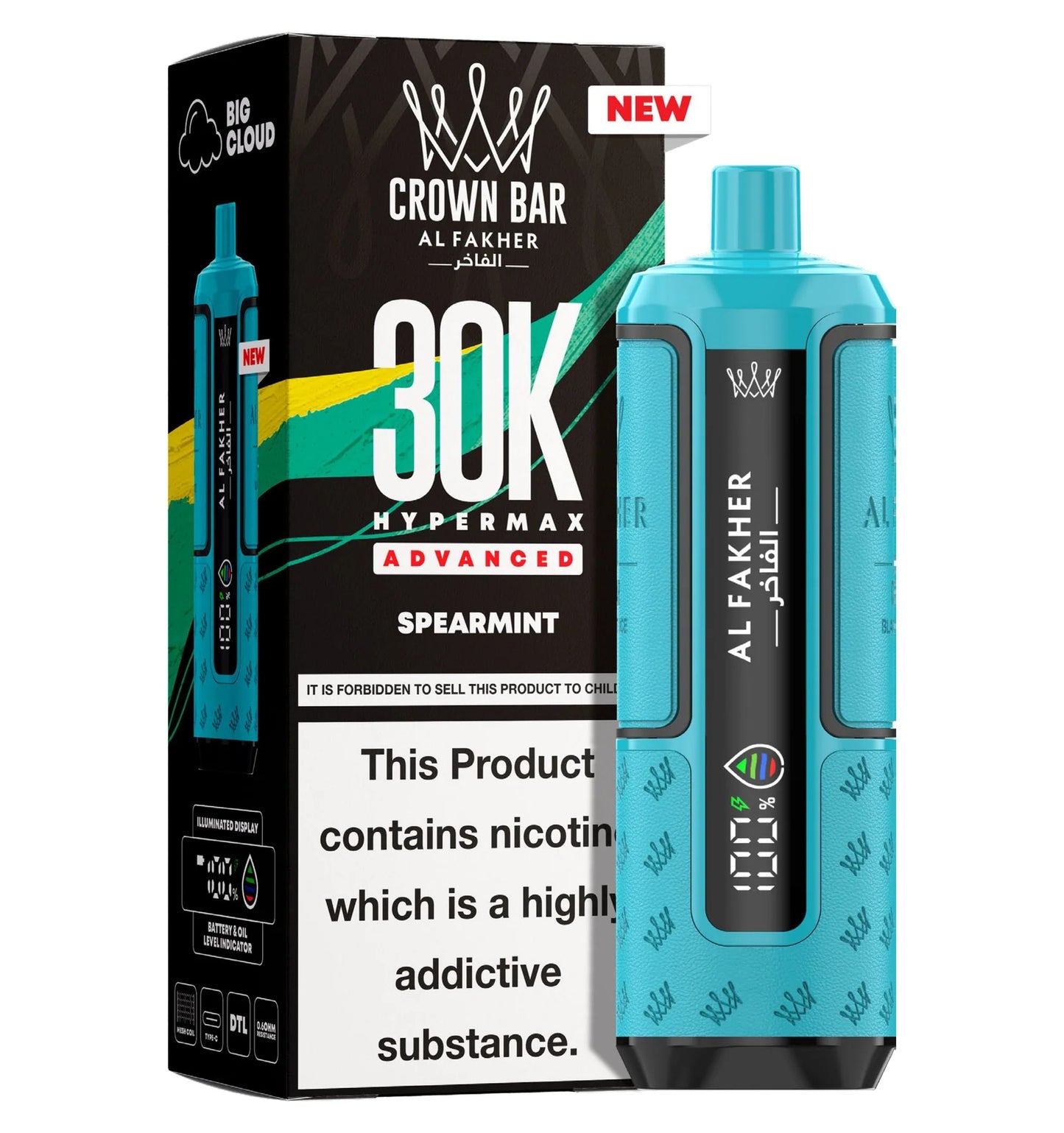 AL Fakher Crown Bar 30K Hypermax Vorgefülltes Einweg Kit - 💥 BLACK Friday WEEK - Nehme 4 Zahle NUR 3! + Ab einem Einkauf von 100€ 1 Mystery Vapes Gratis + Ab einem Einkauf von 150€ 2 Mystery Vapes Gratis 💥